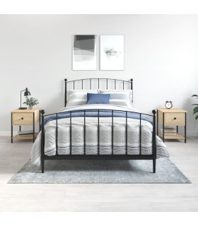 Mesita noche 2 uds madera ingeniería roble Sonoma 34x35,5x45 cm