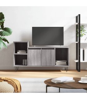 Mueble de TV madera contrachapada gris Sonoma 100x35x55 cm