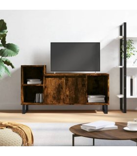 Mueble para TV madera contrachapada roble ahumado 100x35x55 cm