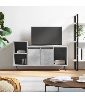 Mueble para TV madera contrachapada gris hormigón 100x35x55 cm