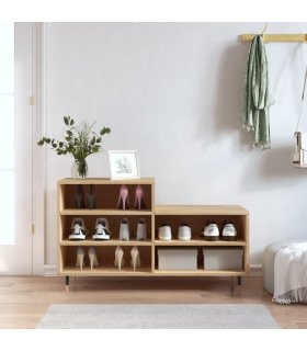 Mueble zapatero madera contrachapada roble Sonoma 102x36x60 cm