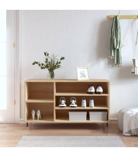 Mueble zapatero madera contrachapada roble Sonoma 102x36x60 cm