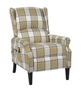 Sillón de masaje reclinable de tela verde