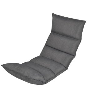 Tumbona de suelo plegable de tela gris
