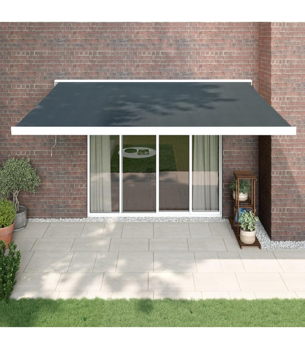 Camerina Toldo retráctil Aluminio y Tela Gris Antracita 3x2,5 m Toldos  Exterior Terraza Enrollable : : Jardín