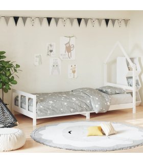 Estructura de cama para niños madera de pino blanco 90x190 cm