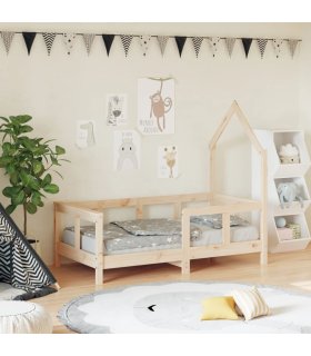 Estructura de cama para niños madera maciza de pino 70x140 cm