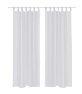 Cortina blanca transparente 2 piezas 140x245 cm