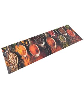 Alfombra de cocina lavable terciopelo cuchara especias 60x180cm