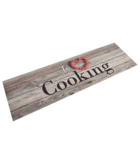 Alfombra de cocina lavable terciopelo Cooking gris 45x150 cm