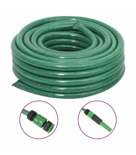 Manguera de jardín con accesorios PVC verde 0,75" 30 m