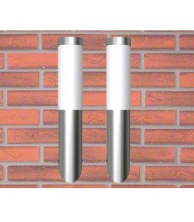 Apliques de exterior 2 unidades acero inoxidable