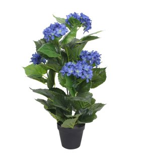 Planta artificial hortensia con macetero 60 cm azul