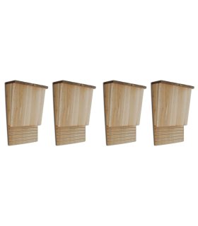 Casas para murciélagos 4 unidades de madera 22x12x34 cm