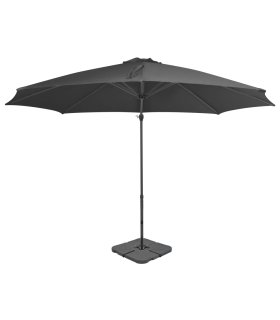 Sombrilla de jardín con base portátil gris antracita