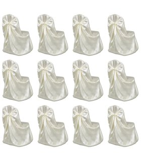Funda de silla para banquete de boda 12 unidades crema