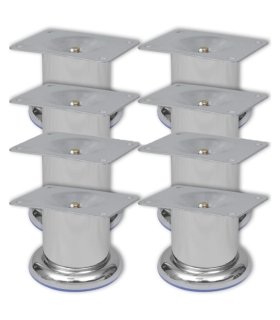 8x Patas de sofá redondas cromadas 60 mm