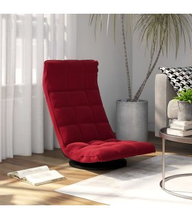 Silla de suelo giratoria de terciopelo rojo tinto