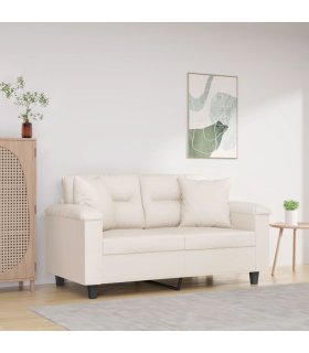Cojines decorativos 2 uds tela microfibra beige 40x40 cm