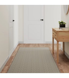 Alfombra de pasillo con aspecto de sisal gris taupe 80x150 cm