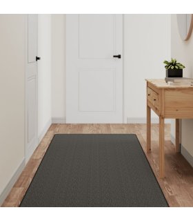 Alfombra de pasillo con aspecto sisal gris antracita 80x400 cm