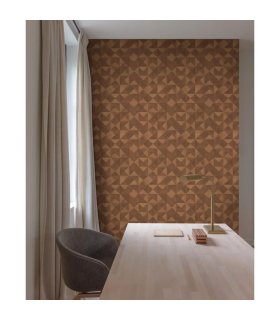Noordwand Papel pared Topchic Graphic Shapes Facet naranja metalizado