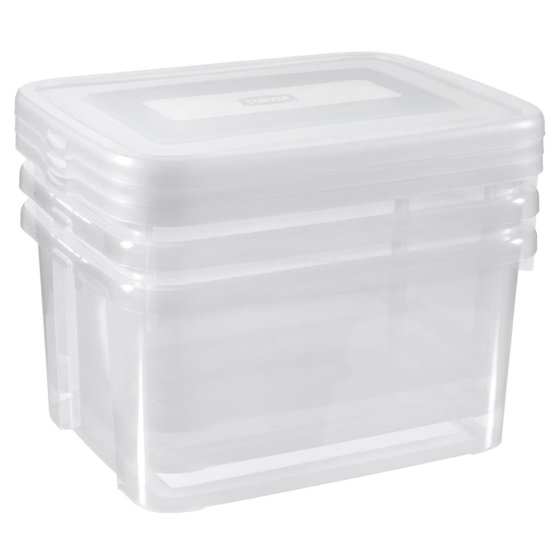 Curver Juego de cajas de almacenamiento Handy 3x25L transparente