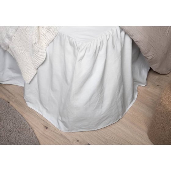 Venture Home Falda de cama Pixy algodón blanco 200x120 cm