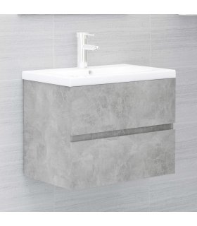 Mueble con lavabo madera de ingeniería gris hormigón
