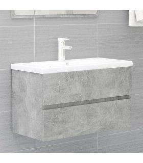 Mueble con lavabo madera de ingeniería gris hormigón
