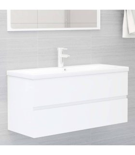 Mueble con lavabo madera de ingeniería blanco