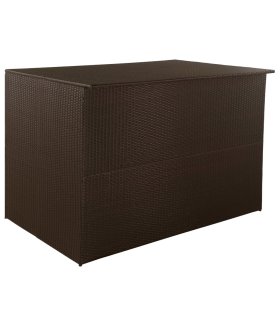 Caja de almacenaje jardín ratán sintético marrón 150x100x100 cm