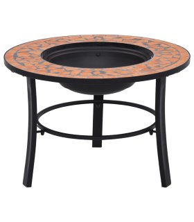 vidaXl Brasero de mosaico cerámica terracota 68 cm