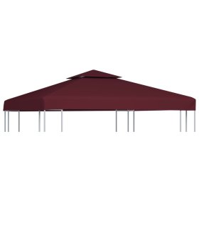 Toldo de cenador 2 niveles 310 g/m² 3x3 m burdeos