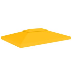 Toldo de cenador 2 niveles 310 g/m² 4x3 m amarillo