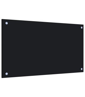 Protección salpicaduras cocina vidrio templado negro 70x40 cm