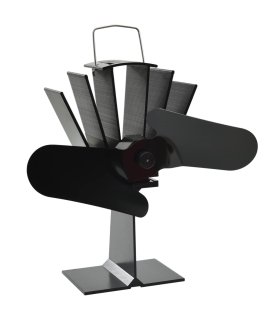 Ventilador de estufa accionado por calor 2 aspas negro