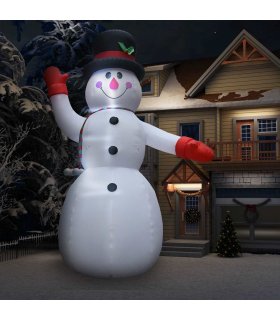 Muñeco de nieve inflable de Navidad con LED IP44 600 cm XXL