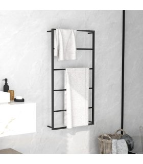 Toallero de acero negro 60x10x116 cm