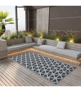 Alfombra de exterior ARAKIL negra 190x290 cm PP