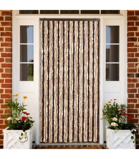 Cortina mosquitera beige y marrón claro 100x220 cm chenilla