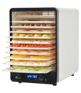 Deshidratador de alimentos con 10 bandejas 550 W blanco
