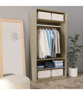 Armario de madera contrachapada roble sonoma 100x50x200 cm