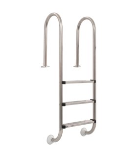 Escalera de piscina 3 peldaños acero inoxidable 304 120 cm