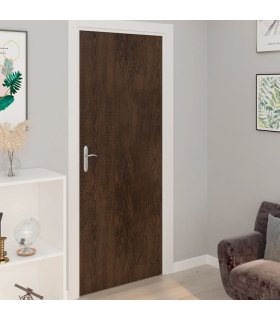 Láminas autoadhesivas puertas 2 uds PVC roble oscuro 210x90cm