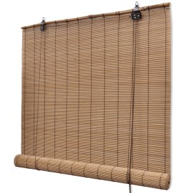 Persianas enrollables de bambú marrón 120x160 cm