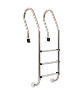 Escalera de piscina 3 peldaños acero inoxidable 304 120 cm