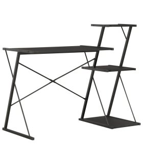 Escritorio con estantería negro 116x50x93 cm