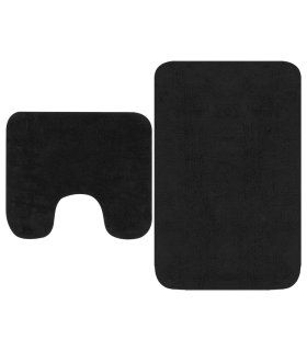 Conjunto de alfombrillas de baño de tela 2 piezas antracita