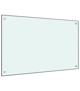 Protección salpicaduras cocina vidrio templado blanco 80x50 cm